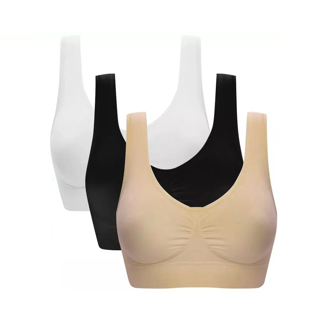 3-Pack: Essential Lounging Microfiber Padded Bras