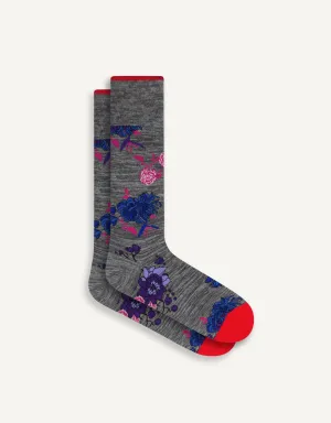 Abstract Floral Sock