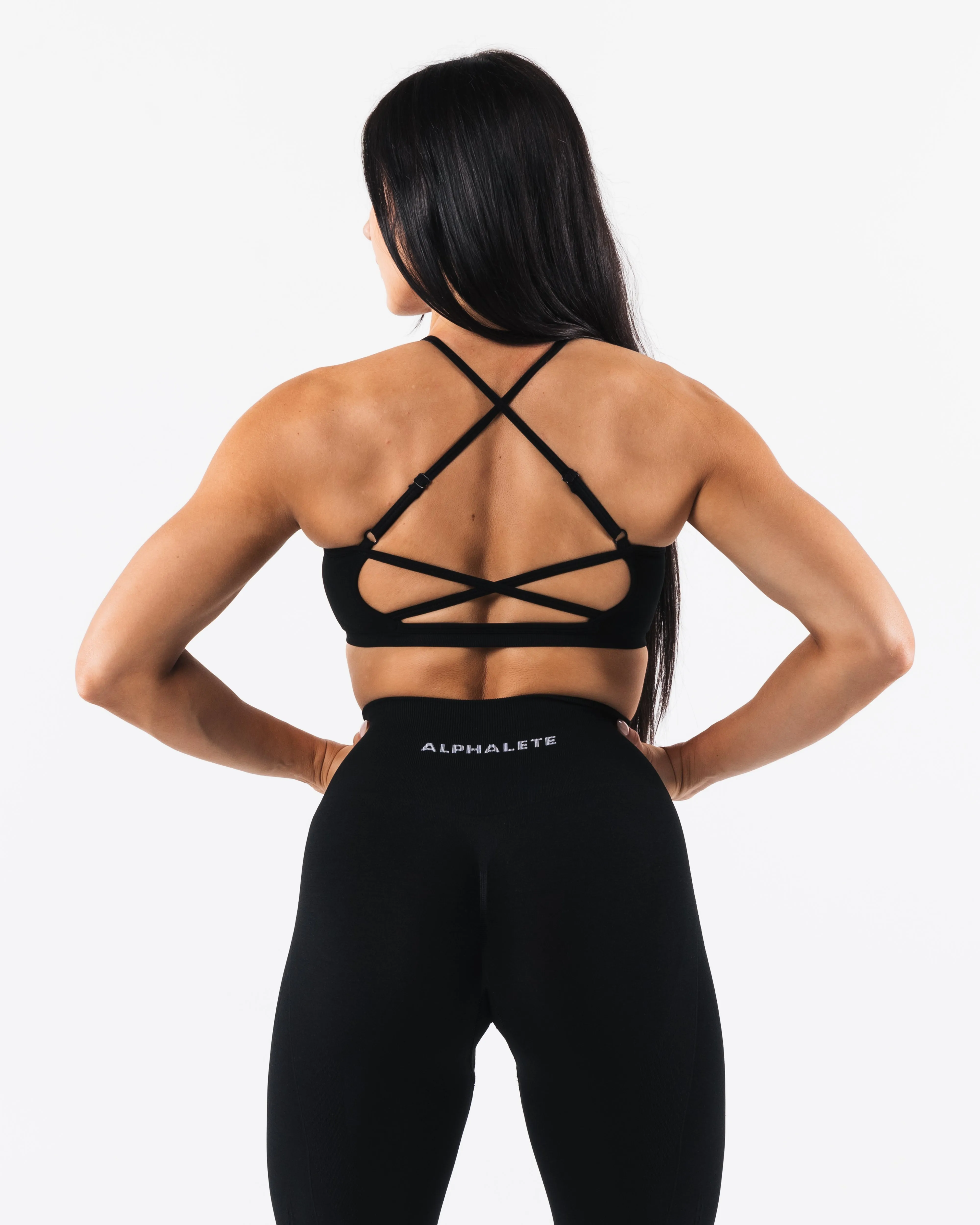 Amplify Back Cross Bra - Black