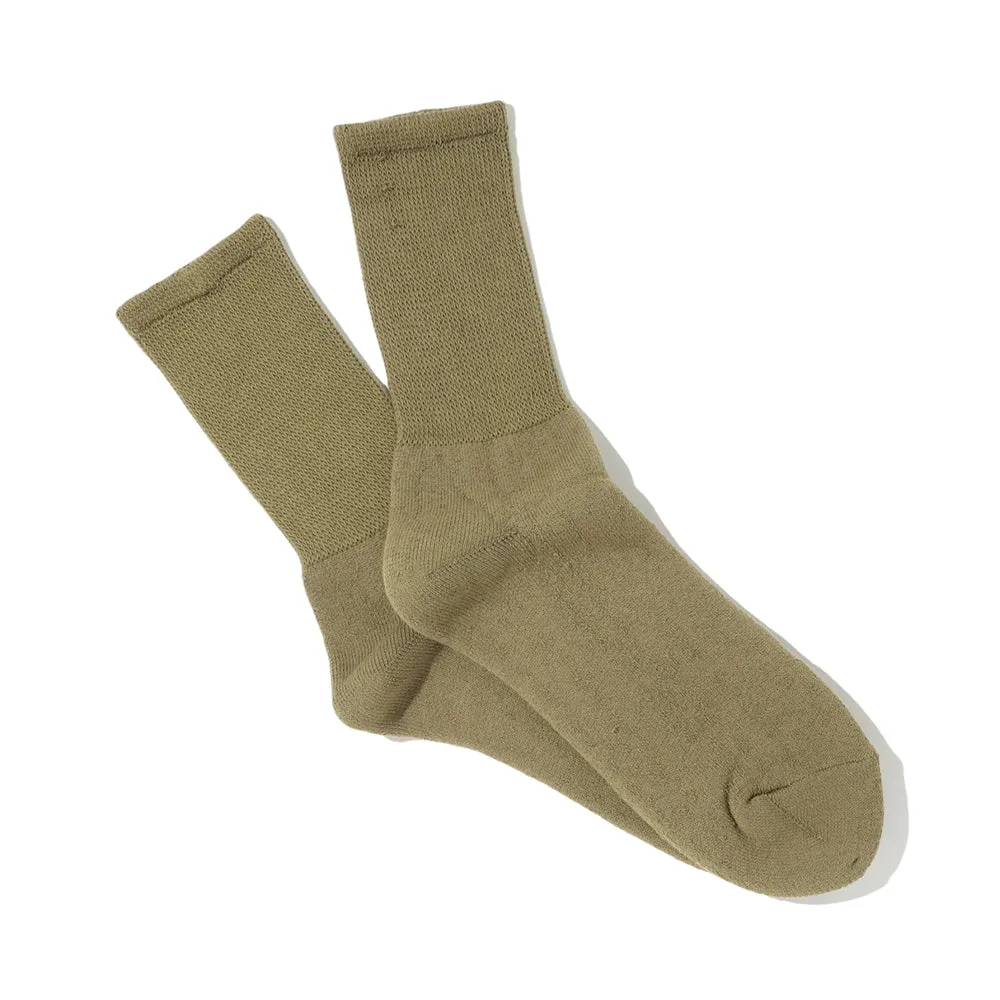 Anonymous Ism Khaki Green Cotton Pile Socks