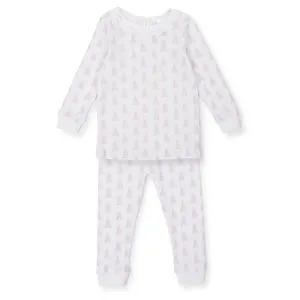 Ava Pajama Set - Pink Bunny Tails