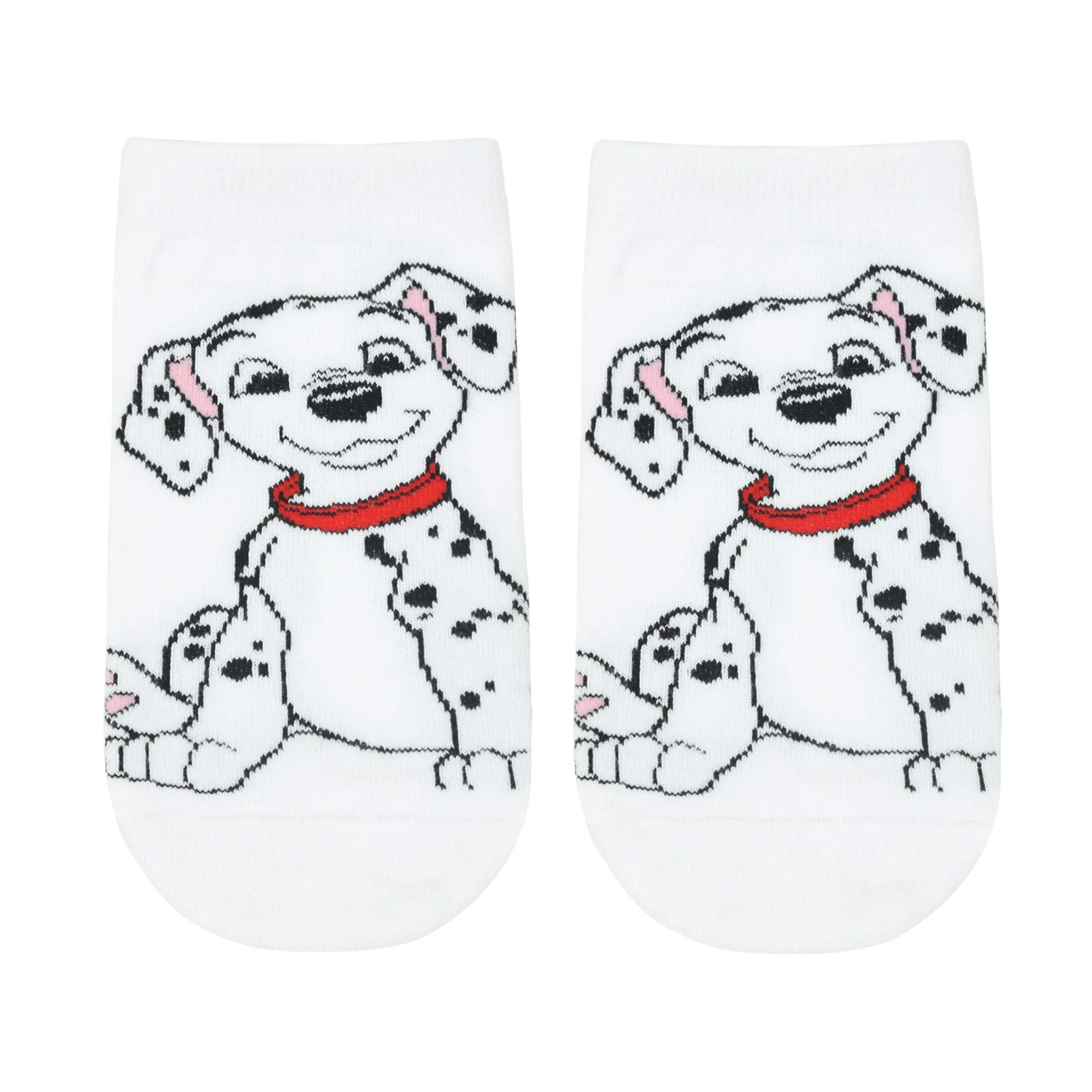 Balenzia x Disney Character Cushioned Ankle socks for women-101 Dalmations (Pack of 1 Pair/1U)-White