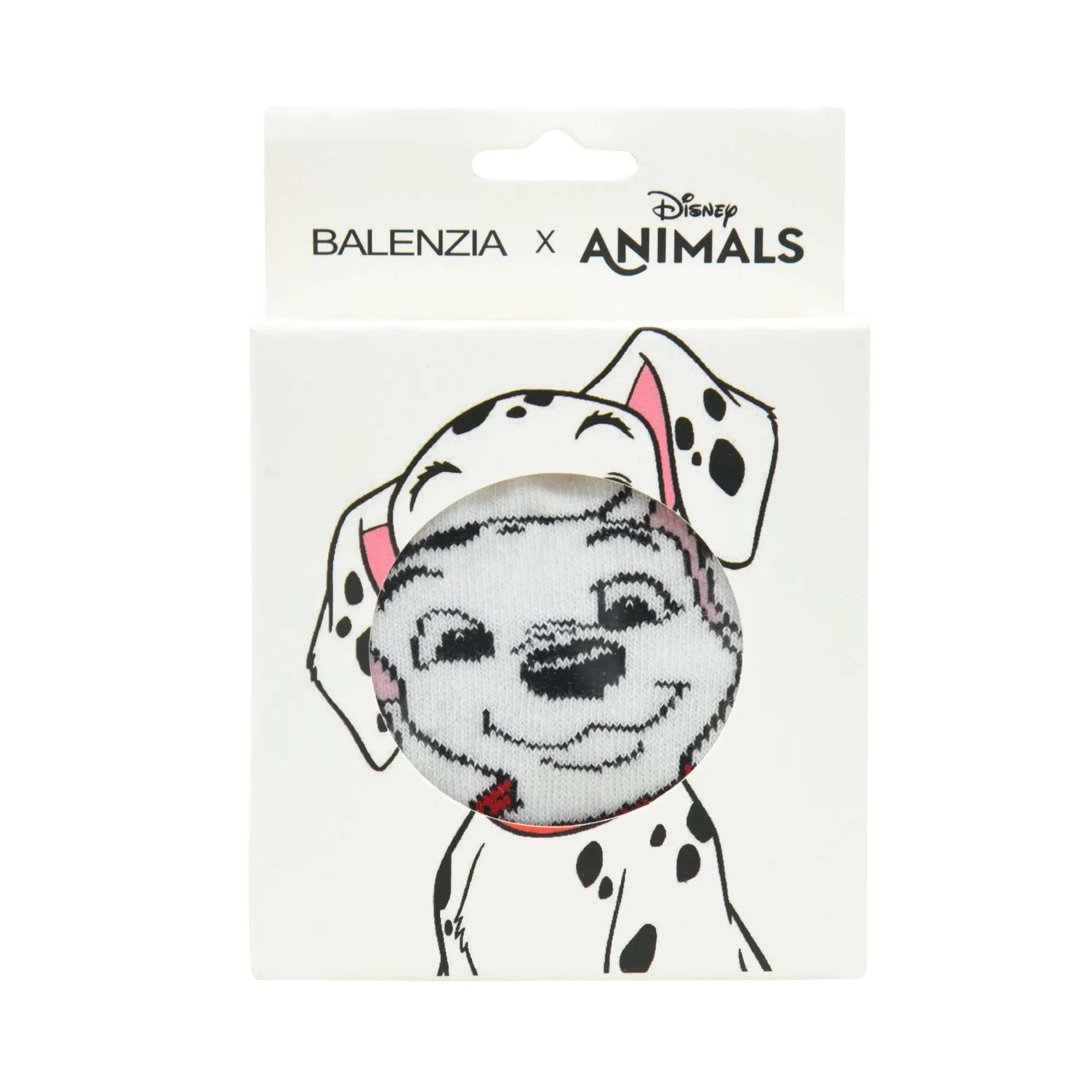 Balenzia x Disney Character Cushioned Ankle socks for women-101 Dalmations (Pack of 1 Pair/1U)-White