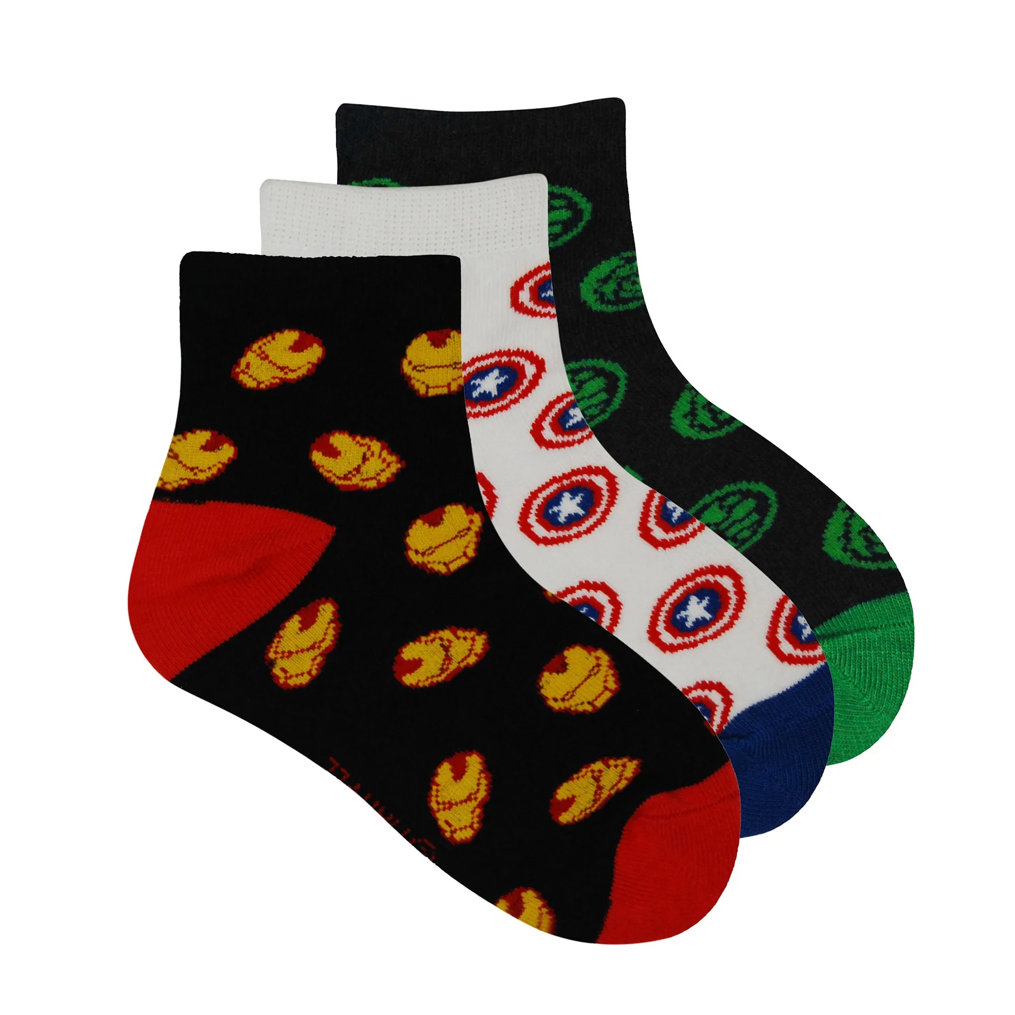 BALENZIA X MARVEL HIGH ANKLE SOCKS FOR KIDS | PACK OF 3 PAIRS/1U