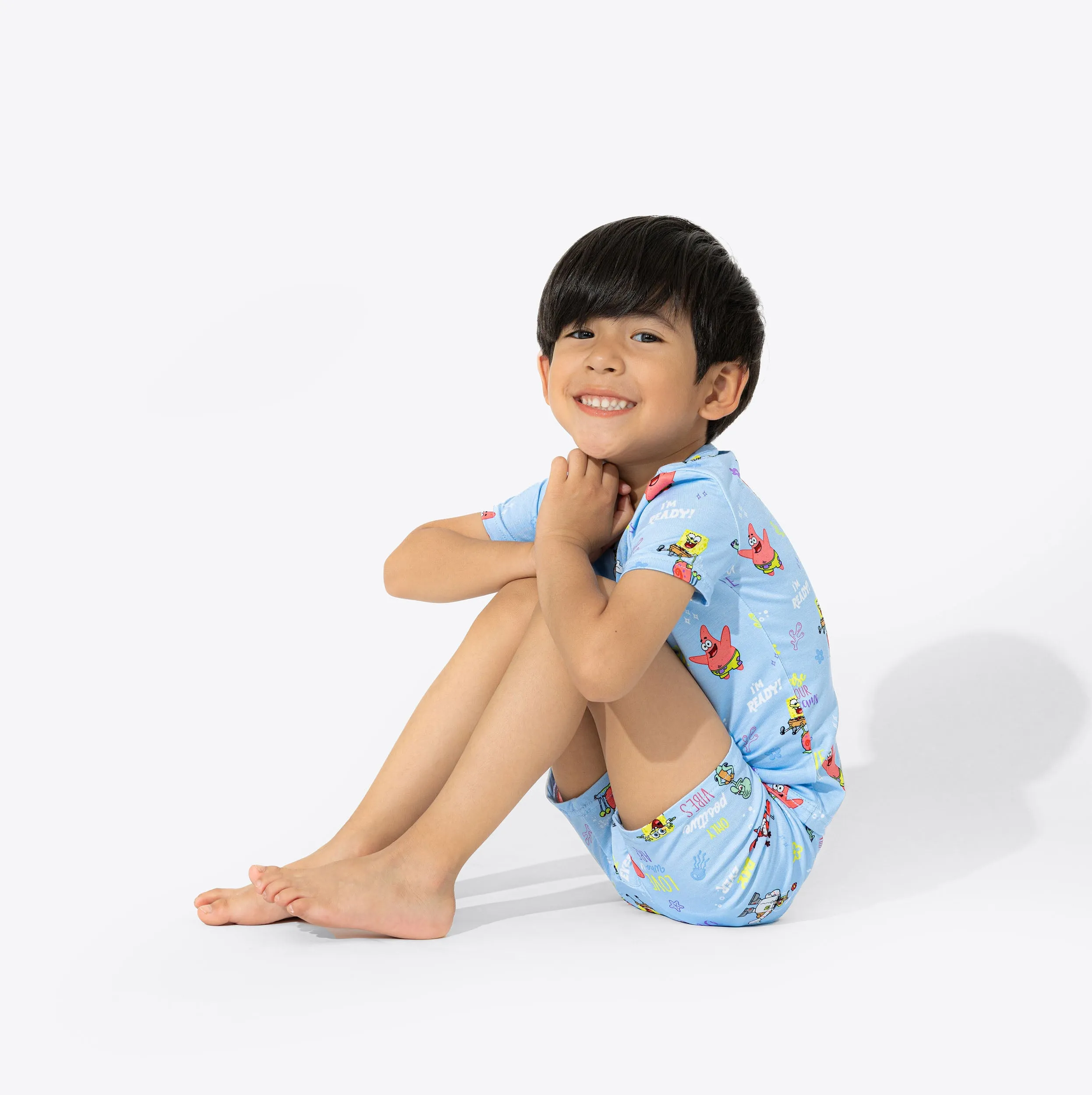 Bellabu Bear 2 piece Short Sleeve w/ Shorts PJ Set - SpongeBob Good Vibes