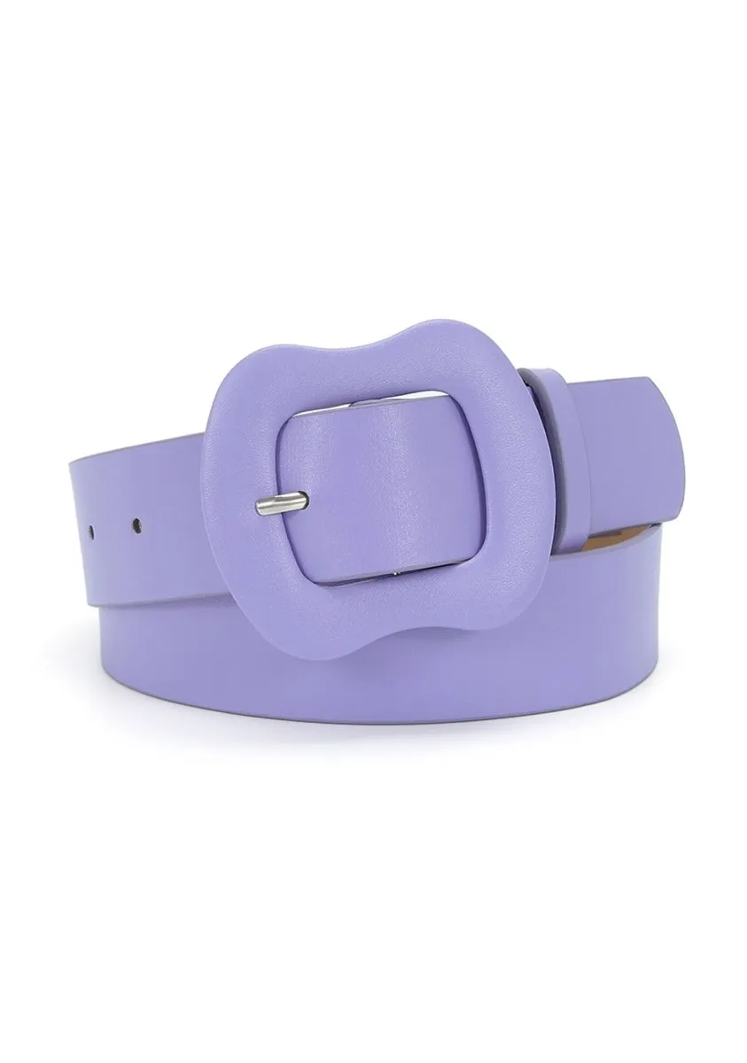 Candy Color Wide Buckle Belt