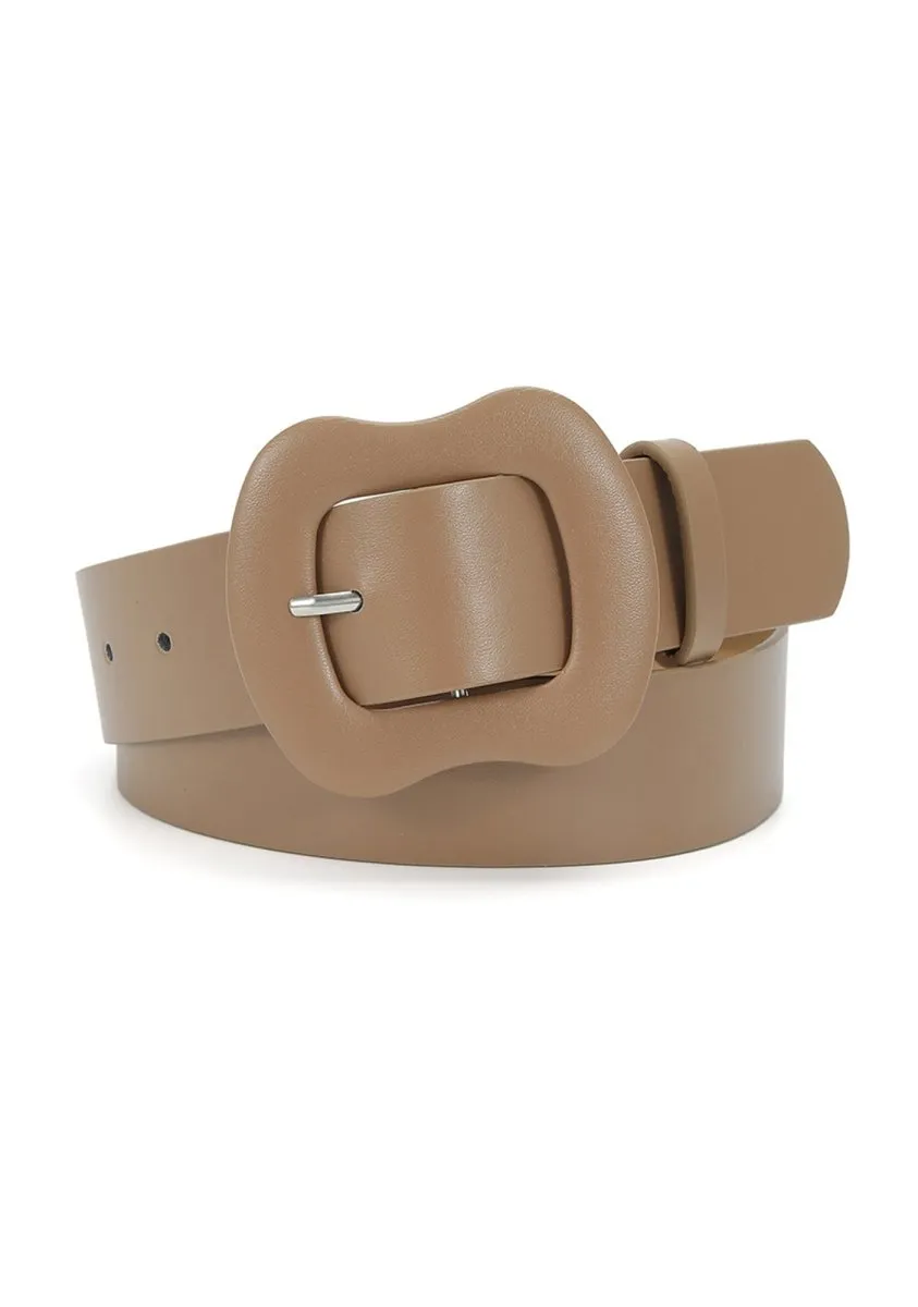 Candy Color Wide Buckle Belt