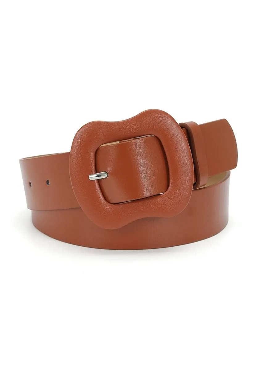 Candy Color Wide Buckle Belt