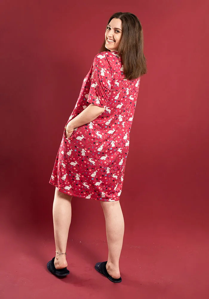 Carina Bunny Print Nightshirt