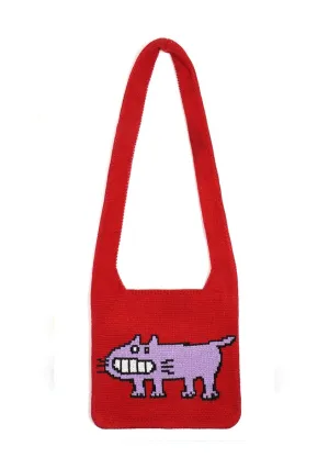 Cartoon Kitten Woolen Tote Bag