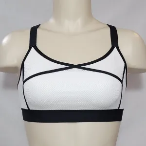 Champion C9 N9704 Mesh Cami Wire Free Sports Bra SMALL White & Black