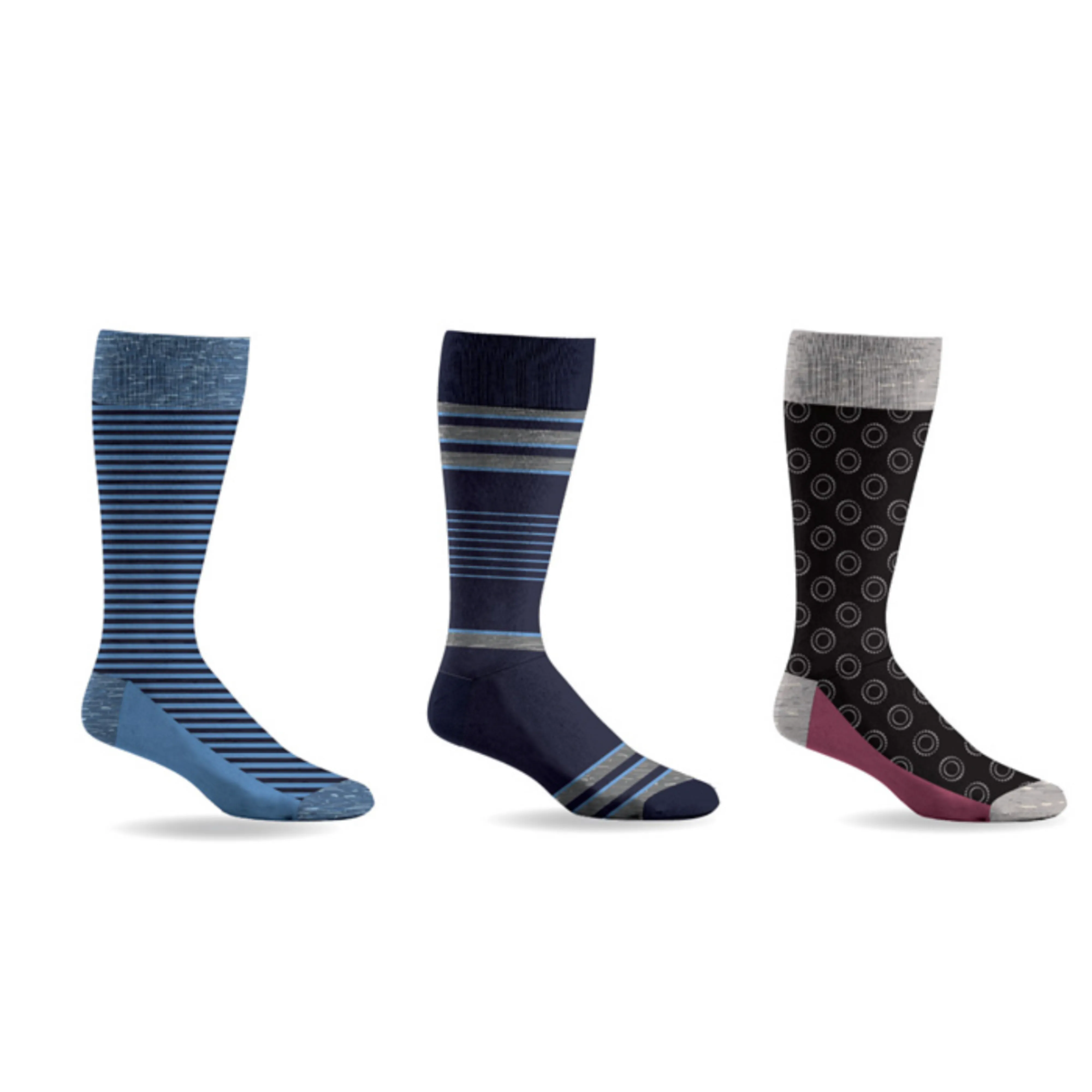 D&CO Pattern Cotton Dress Socks - 3 Pairs