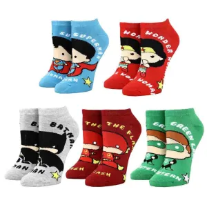 DC Comics: Justice League - Chibi Superheroes Ankle Socks (5 Pairs) - Bioworld