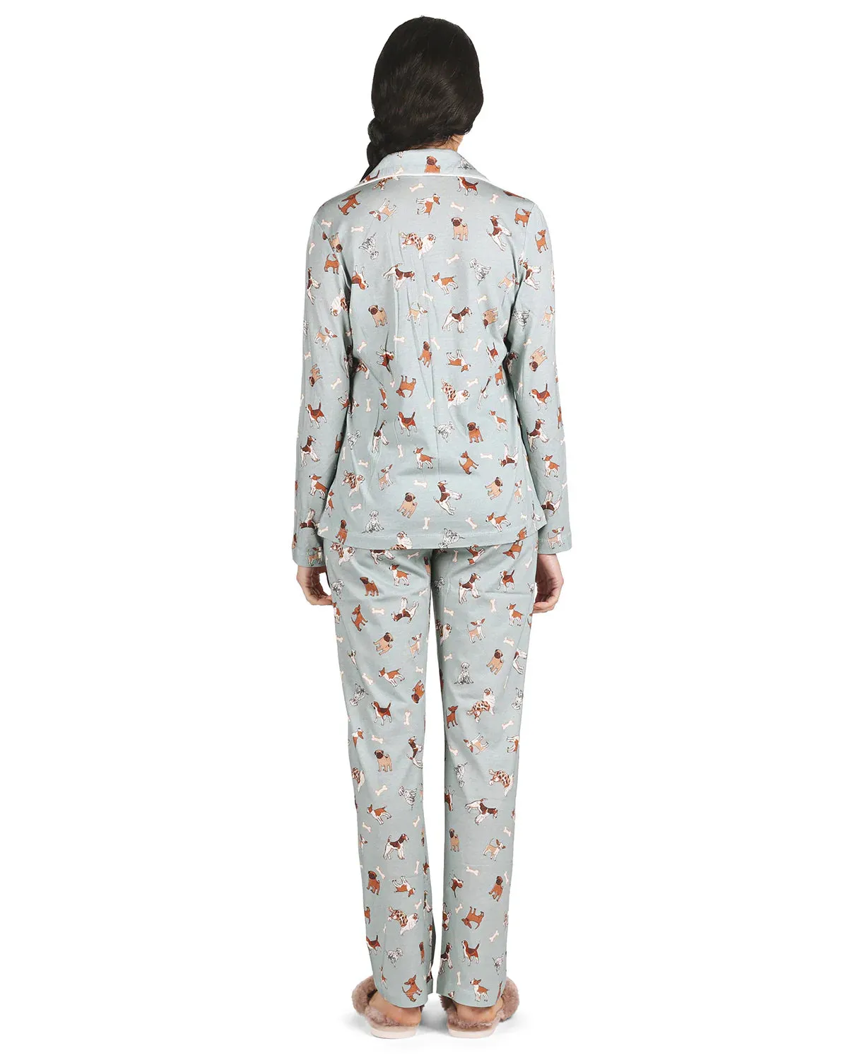 Dog & Bone PJ Set in Dusty Teal Heather