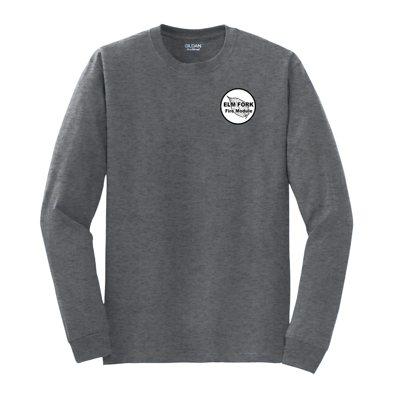 Elm Fork Logo - Long Sleeve Tee - Dark Heather