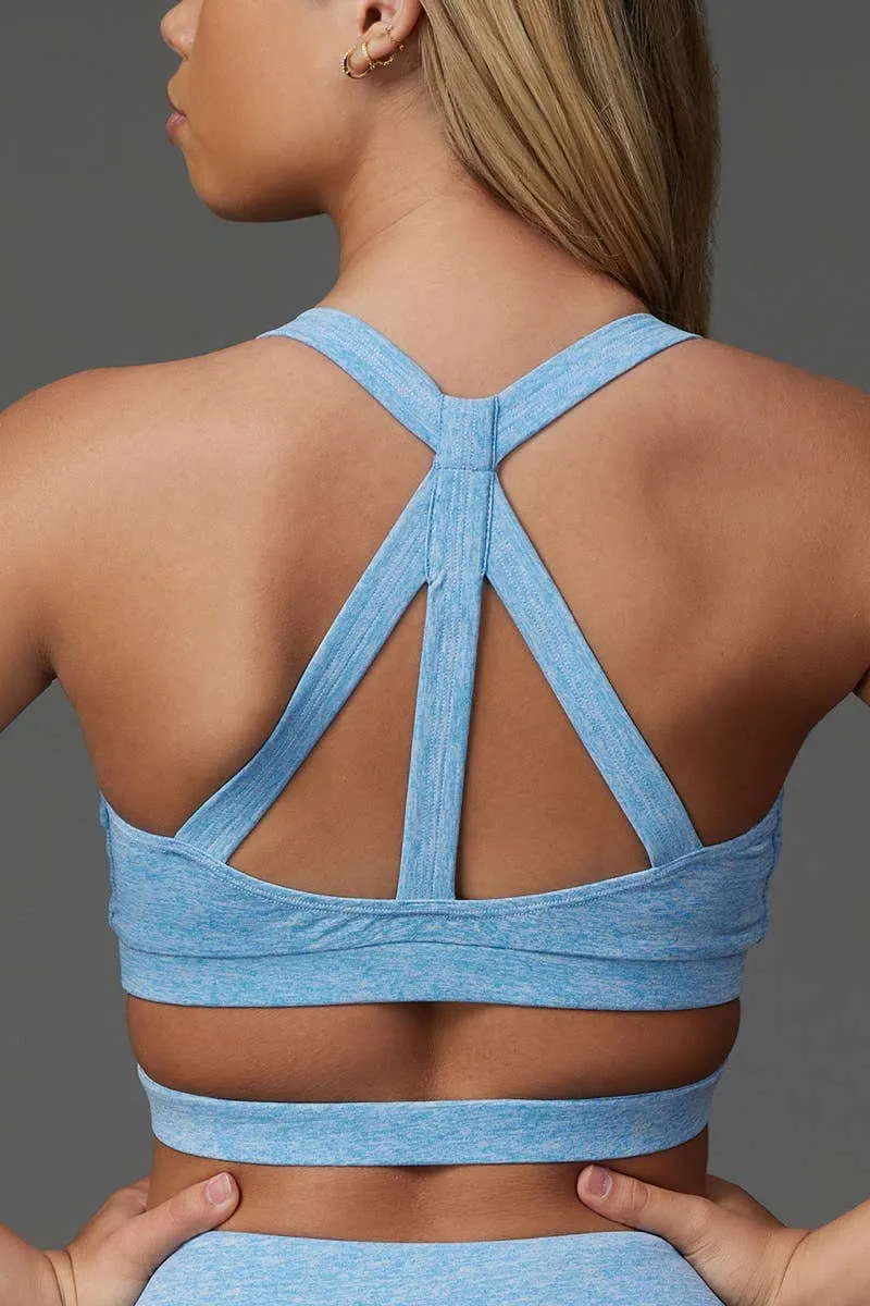 Esther Sports Bra in Blue HeatherFlex