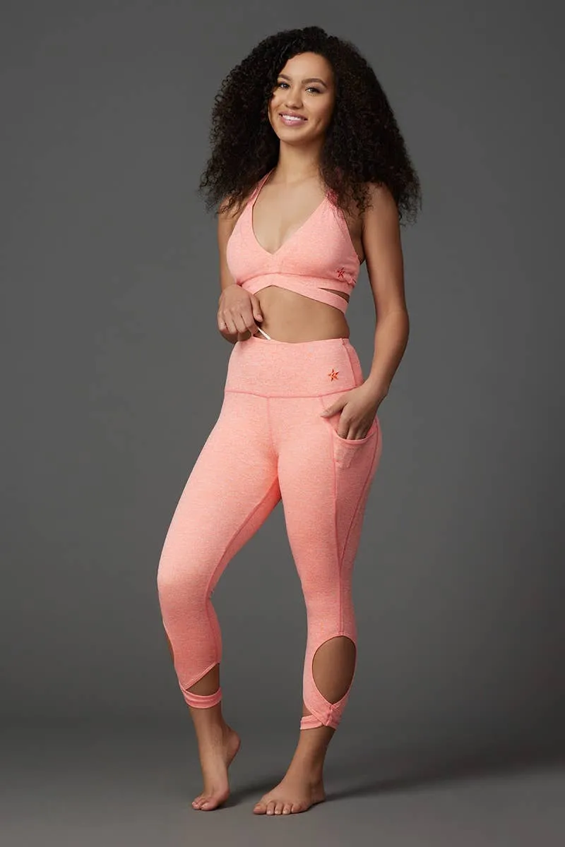 Esther Sports Bra in Coral HeatherFlex