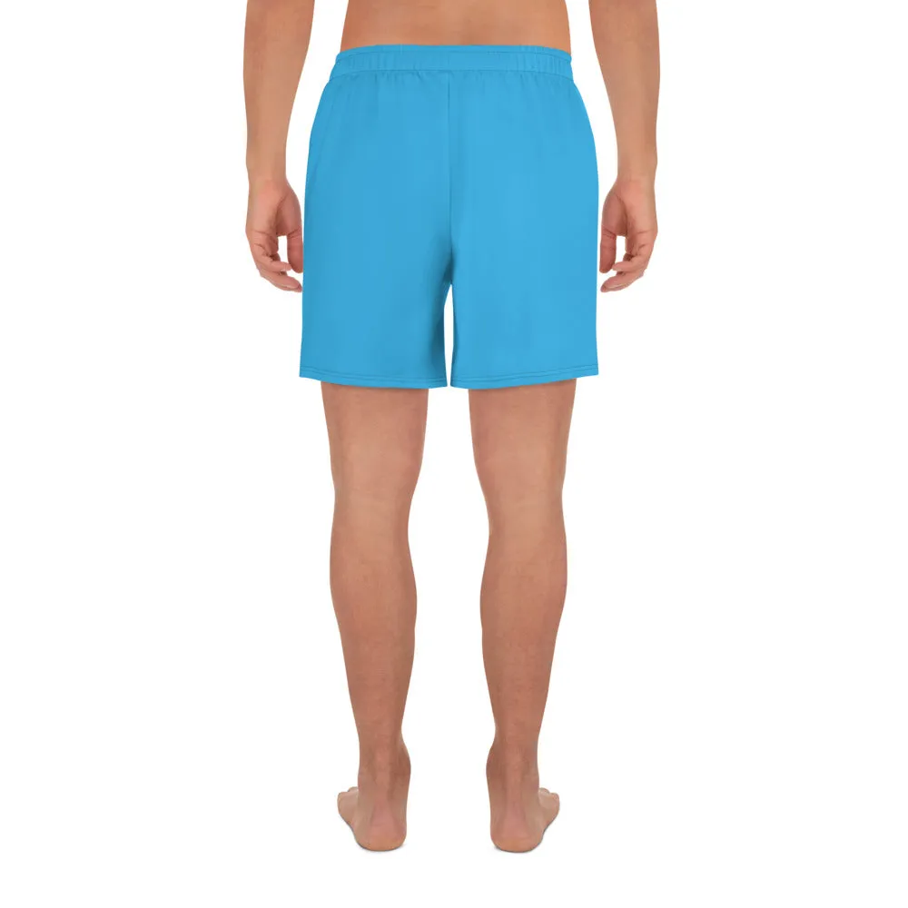 GG - Men's Athletic Long Shorts - Deep Sky Blue