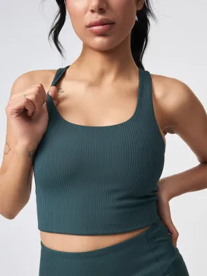 Girlfriend Collective Rib Paloma Bra - Moss