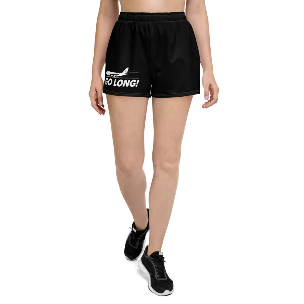 GO LONG (BLACK) Women's Athletic Short Shorts