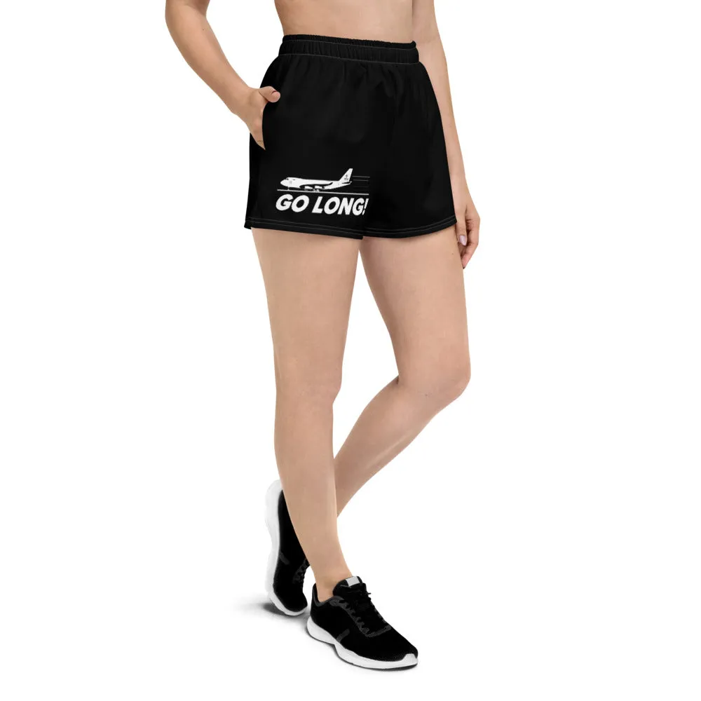 GO LONG (BLACK) Women's Athletic Short Shorts