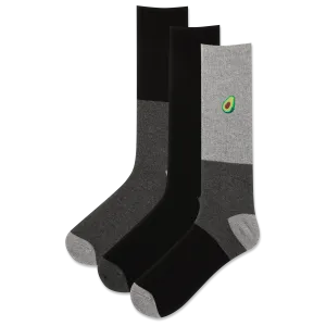 HOTSOX Men's Embroidered Avocado Crew Sock 3 Pair Pack