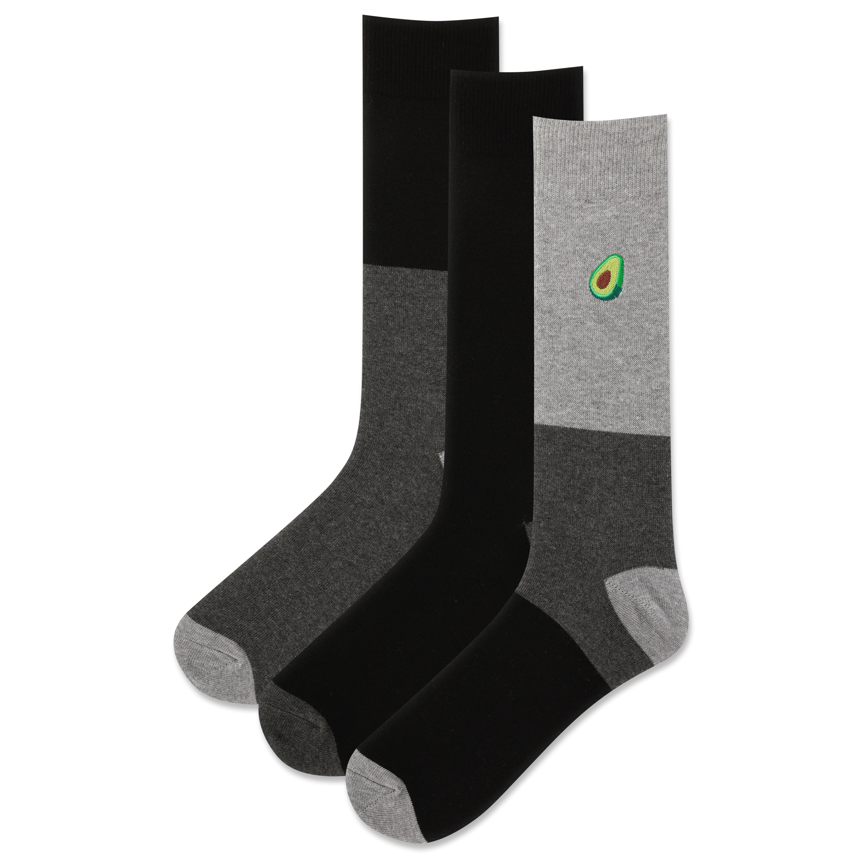 HOTSOX Men's Embroidered Avocado Crew Sock 3 Pair Pack