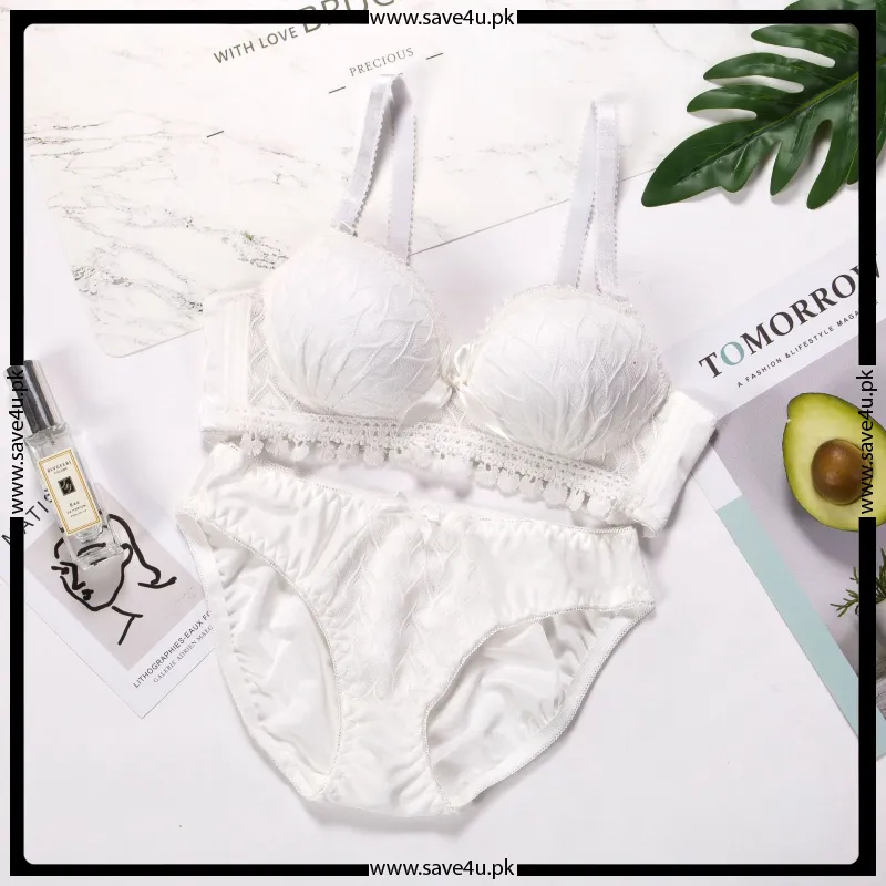 Lace Design Wired Push Up Padded Bra Set