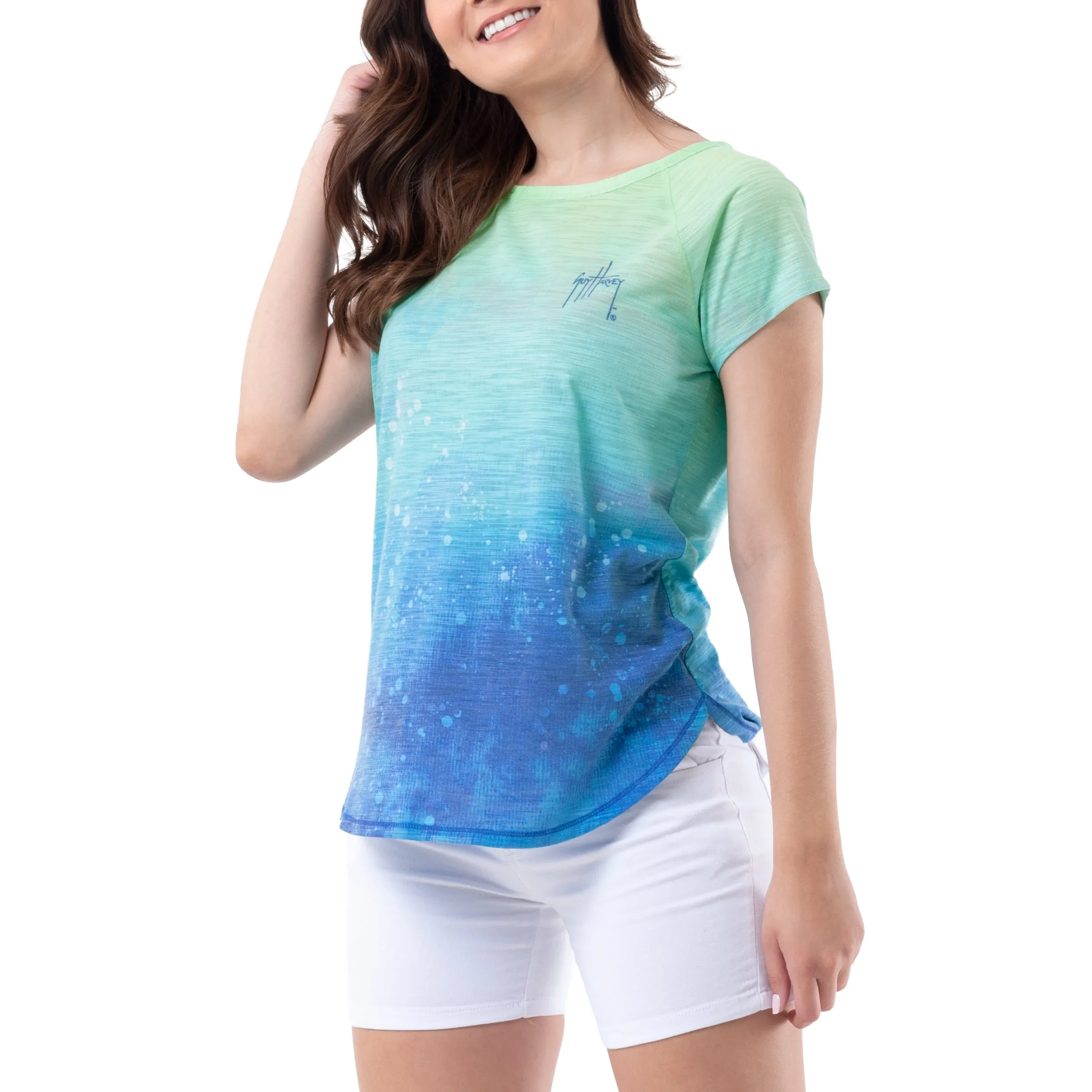 Ladies Southern Vibes Short Sleeve Poly/Rayon Slub Top