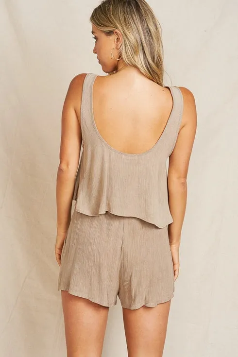 Maronie Lounge Crop Top | Tan