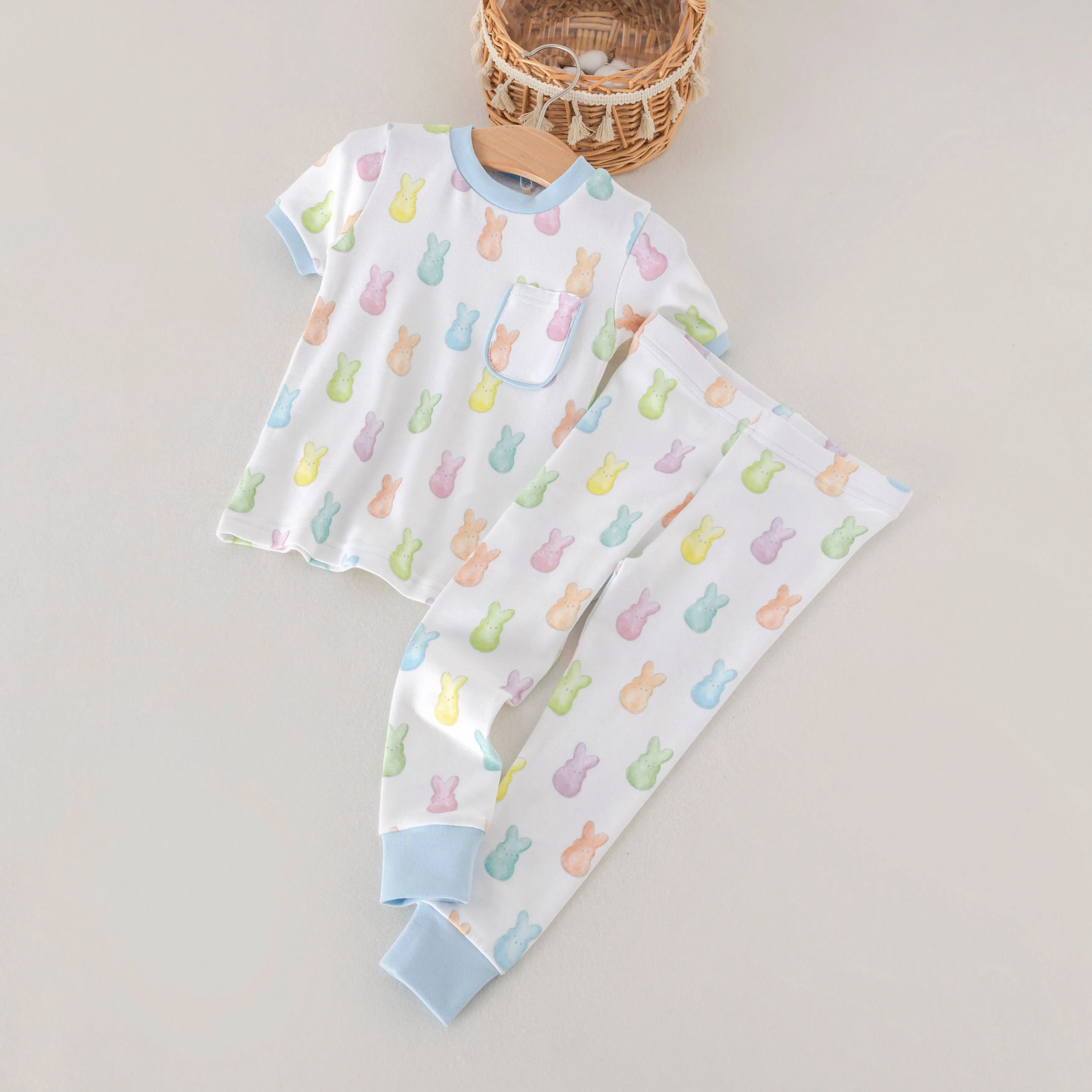 Nola Tawk Short Sleeve Organic Cotton PJ Set - Hoppy Easter