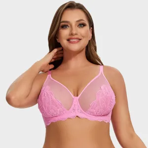 SheCurve®Full Coverage Lace Minimizer Bra - Mermaid-Pink