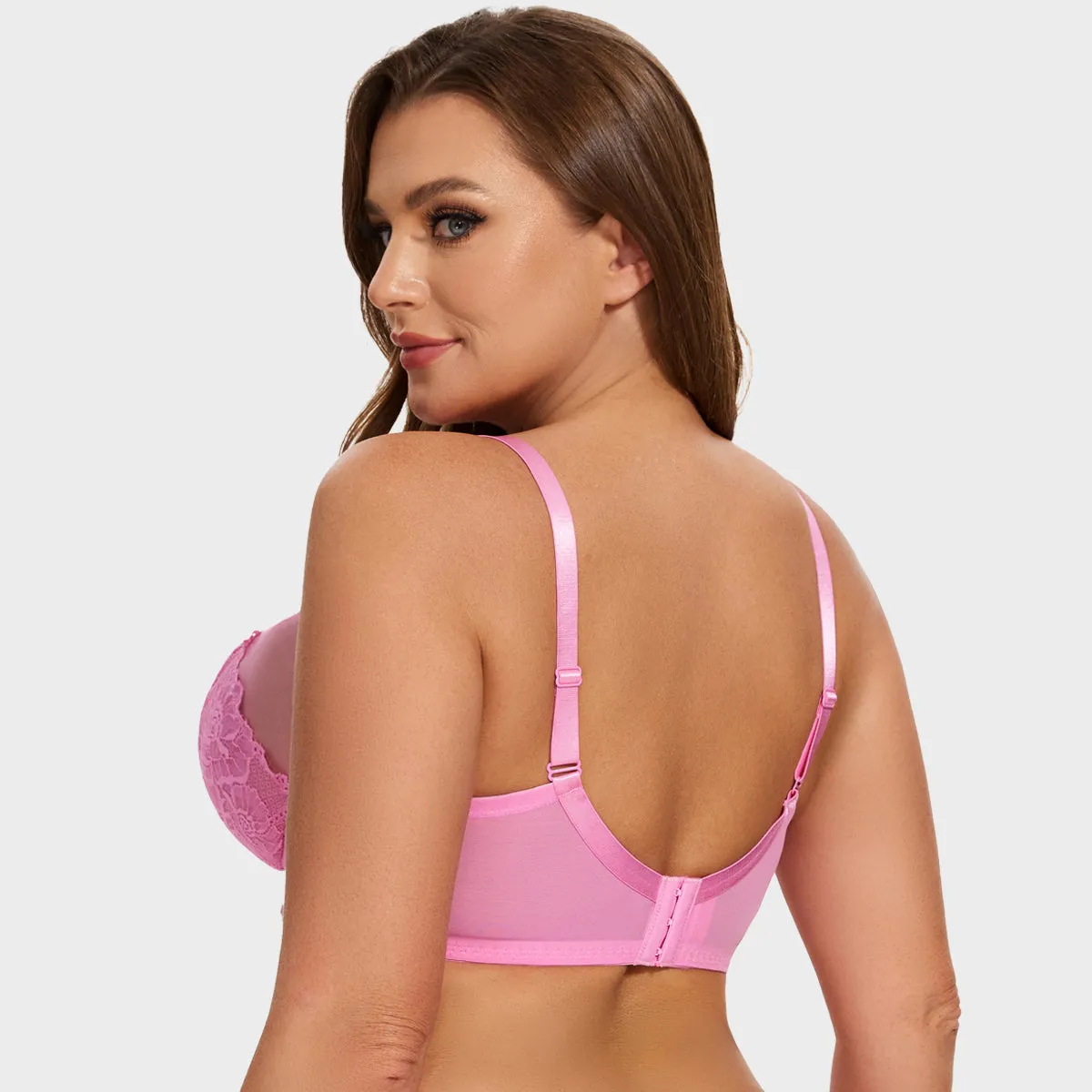 SheCurve®Full Coverage Lace Minimizer Bra - Mermaid-Pink