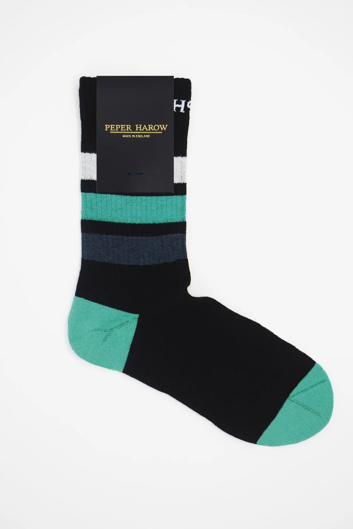 Striped Organic Men's Sport Socks - Black