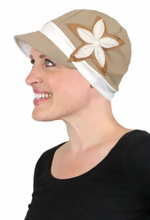 Whimsy Soft Cotton Hat Chemo Headwear for Women Americano With Cream 50 UPF