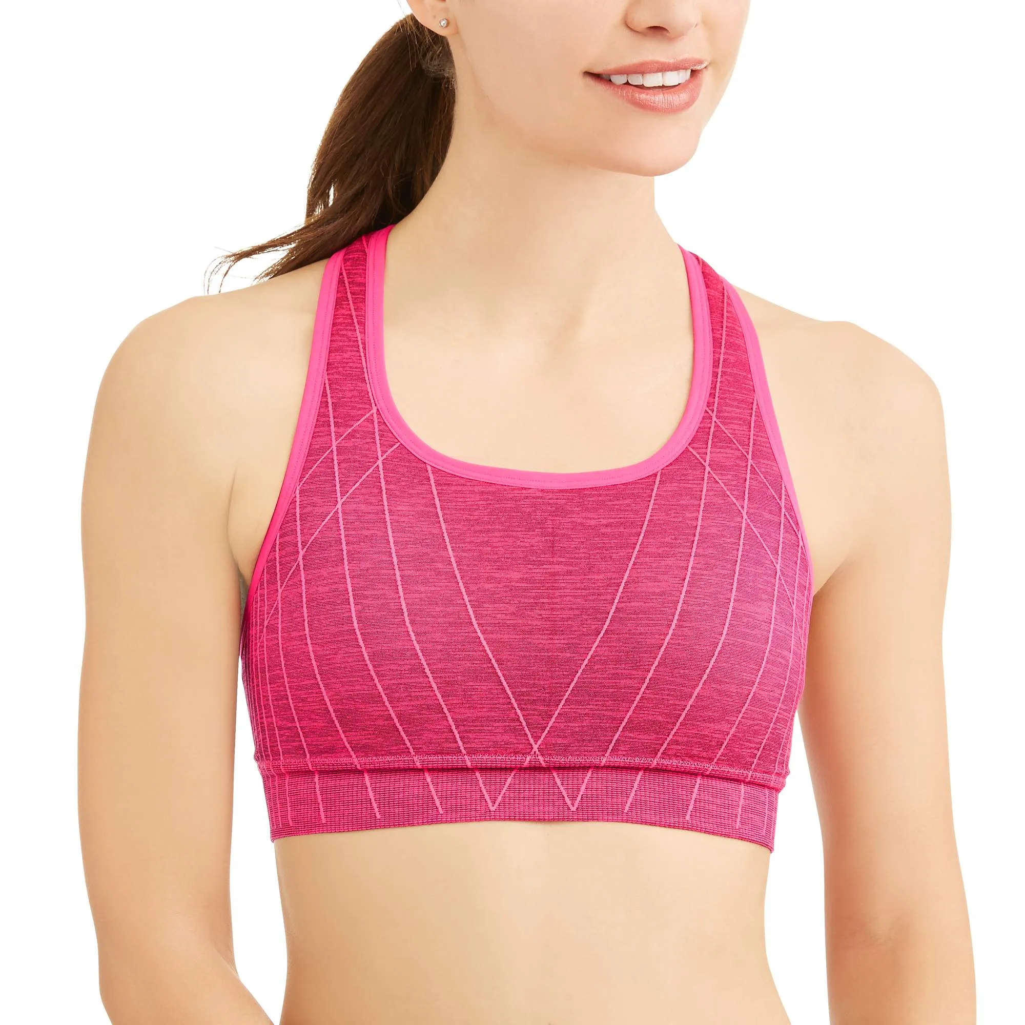 Women's Medium Impact Seamless Sports Bra With Open Back