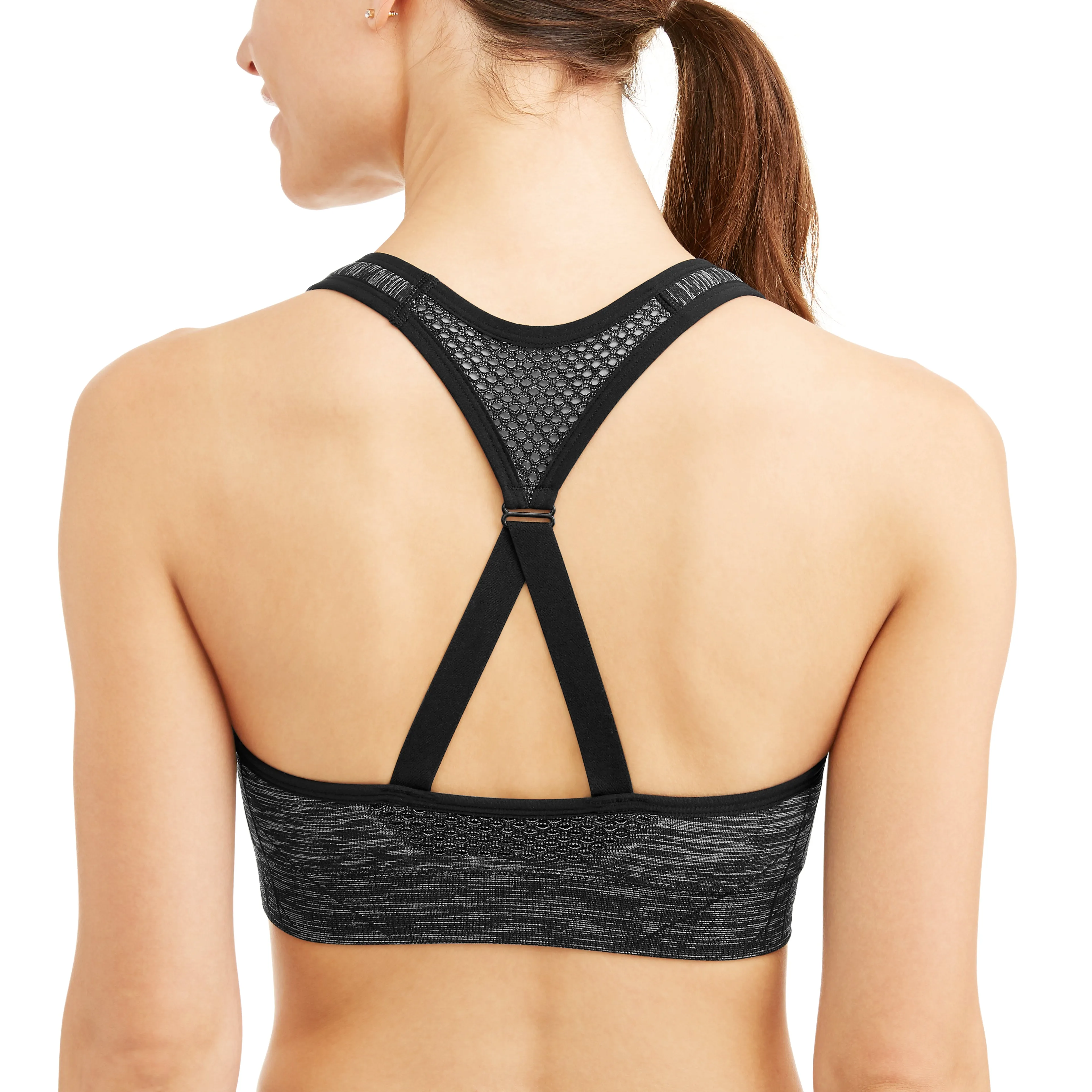 Women's Medium Impact Seamless Sports Bra With Open Back