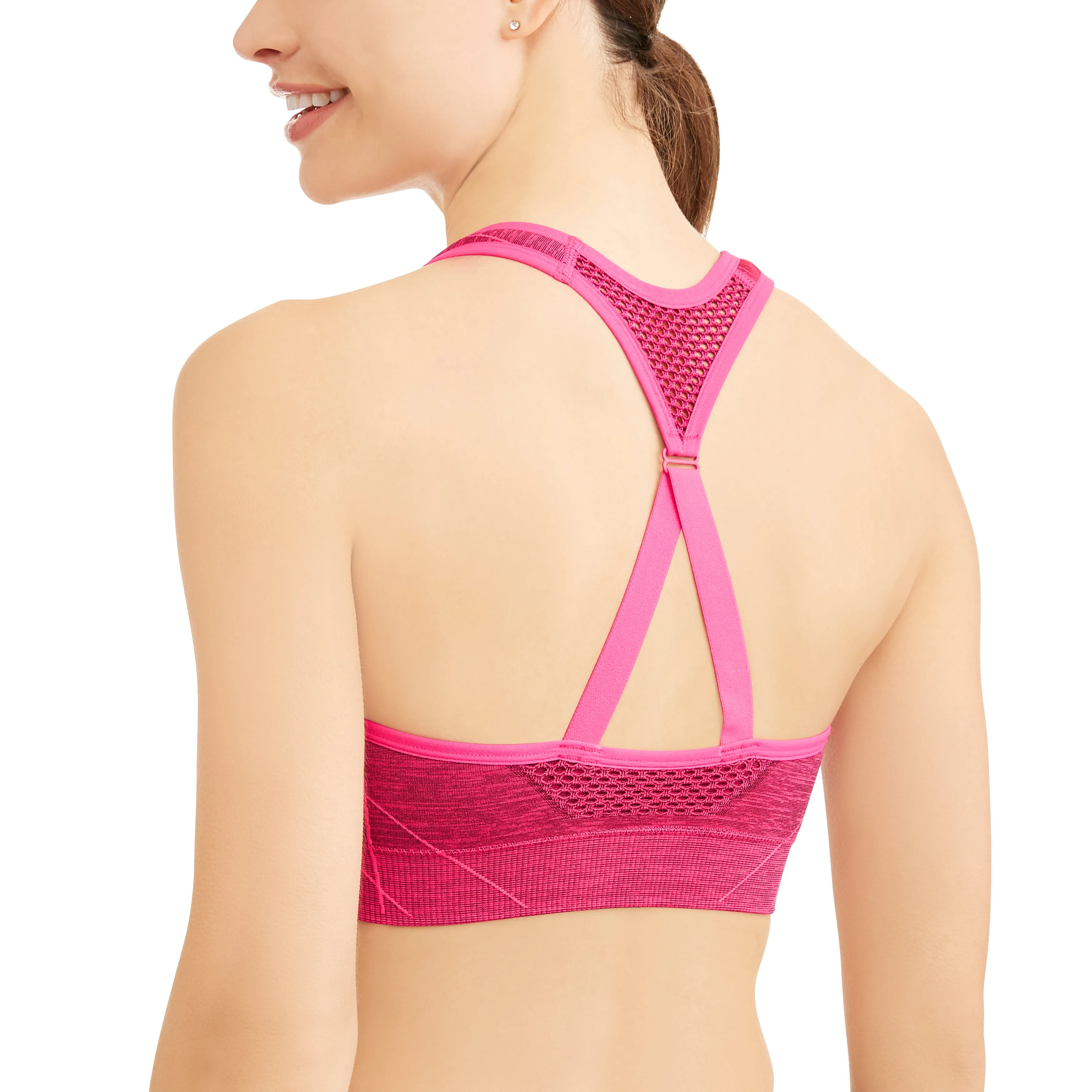 Women's Medium Impact Seamless Sports Bra With Open Back